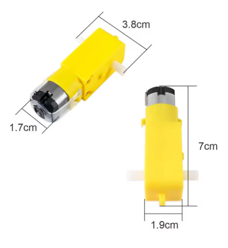 מנוע לרובוטיקה 3-12V  גיר 1:48 מהירות סיבוב 125RPM