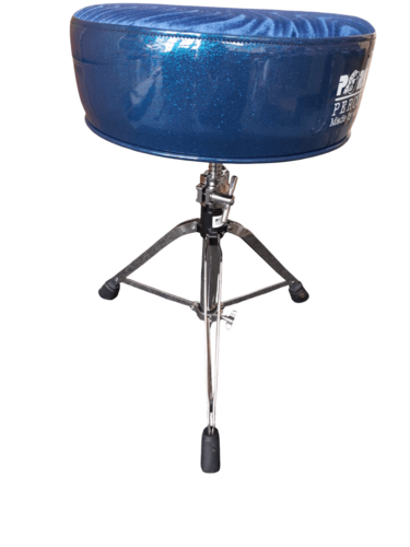 כסא תופים א-ג-ד-ה! כחול קטיפה גלי - עיטוף כחול מבי Pork Pie Percussion
