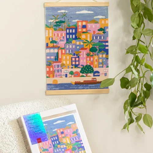 יצירה לגדולים - שיבוץ אבני חן - Diamond paiting - Colorful Houses