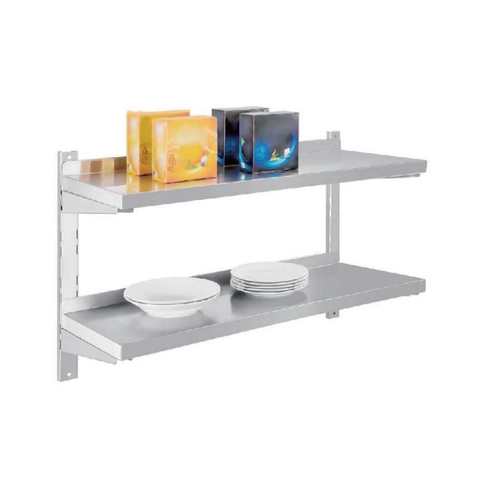 סט מדפים 2 קומות נירוסטה 80*30*60 ס