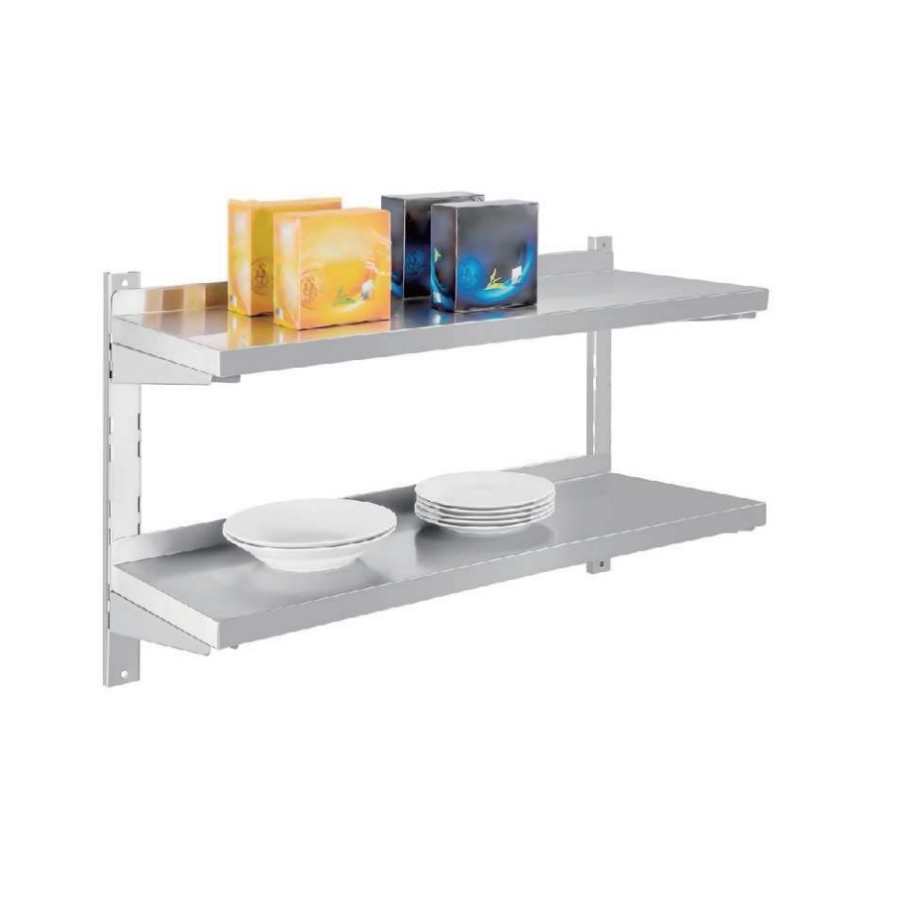 סט מדפים 2 קומות נירוסטה 80*30*60 ס"מ - Y.C.033344