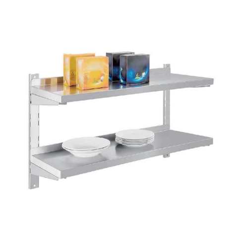 סט מדפים 2 קומות נירוסטה 100*30*60 ס