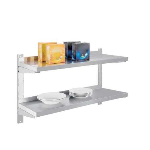 סט מדפים 2 קומות נירוסטה 120*30*60 ס