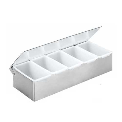 דיספנסר תבלינים נירוסטה מחולק 5 עם מכסה - Y.C.033436