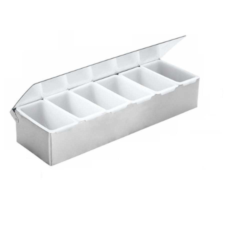 דיספנסר תבלינים נירוסטה מחולק 6 עם מכסה - Y.C.033443