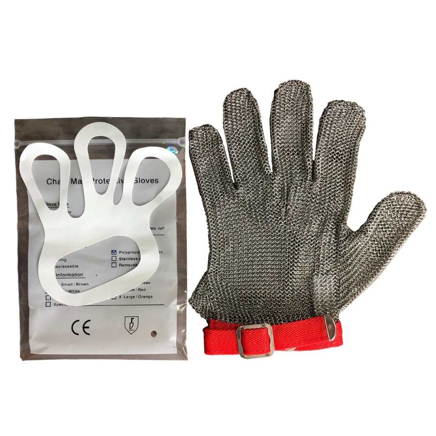 כפפת מגן לקצבים מידה M עם חגורה - Y.C.033535