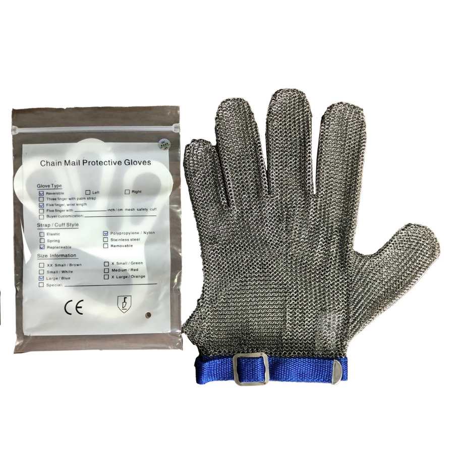 כפפת מגן לקצבים מידה L עם חגורה - Y.C.033542