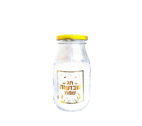 נר בתוך בקבוק זכוכית 'שבועות שמח'