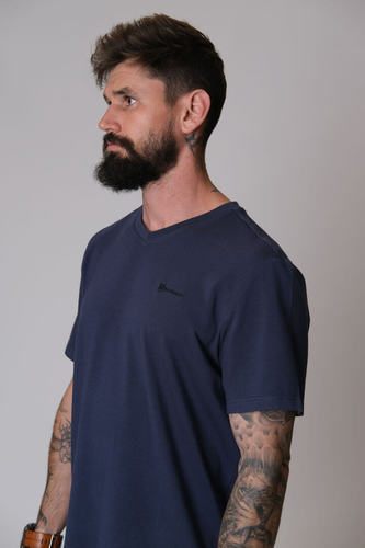 חולצת ויסקוזה אוורירית Viscoze V Shirt |Navy
