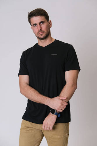 חולצת ויסקוזה אוורירית Viscoze V Shirt | Black