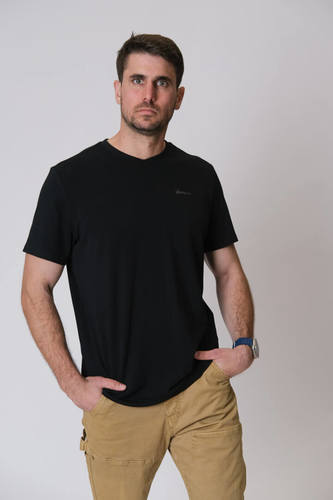 חולצת ויסקוזה אוורירית Viscoze V Shirt | Black