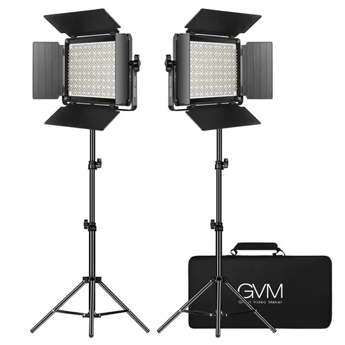 קיט 2 פנסי לד צבעוניים GVM-1000D RGB