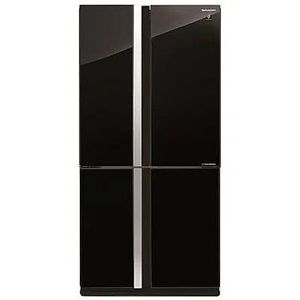 מקרר ‏מקפיא תחתון Sharp SJ-FSRN87V ‏611 ‏ליטר שארפ זכוכית שחורה