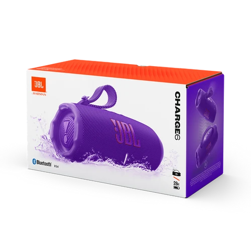 רמקול אלחוטי JBL Charge 6 סגול- שנת אחריות ע