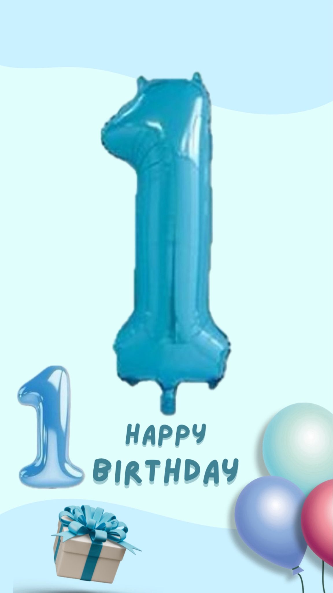 בלון מיילר 34" ספרה 1 כחול