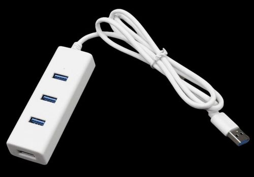 רכזת USB3.0 עם 4 פורטים וכבל מובנה באורך 60 ס