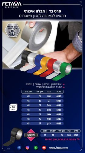 סרט חבלה- בד PE דביק 25X48mm מטר - כחול