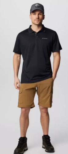 חולצת פולו קצרה לגברים UTILIZER POLO I שחורה  - Columbia