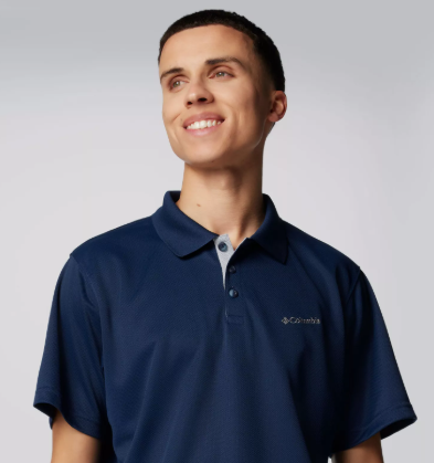 חולצת פולו קצרה לגברים UTILIZER POLO I כחול כהה  - Columbia