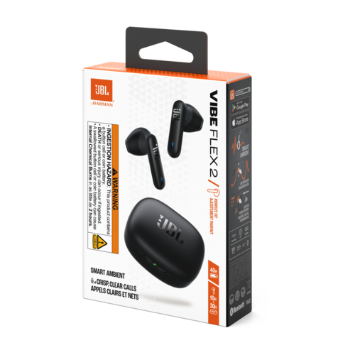 אוזניות אלחוטיות JBL Vibe Flex 2 שחור - יבואן רשמי 
