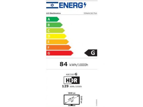 מציאון - עודפים/תצוגות טלוויזיה “55 LG NanoCell UHD 55NANO81T6A אל ג'י
