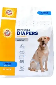 חיתולים לכלבים זכרים – ARM & HAMMER Male Dog Wraps