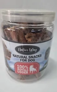 עטין באפלו מיובש לכלבים בצנצנת – Native Way Buffalo Udder | מולי חיות מחמד