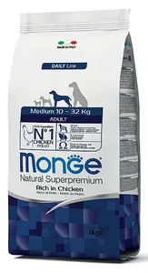 מזון לכלב בינוני עוף ואורז 12 ק"ג Medium Adult Rich in Chicken מונג Monge