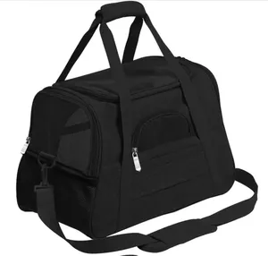 תיק נשיאה לכלב או חתול מאושר טיסה שחור Pet Carrier רך