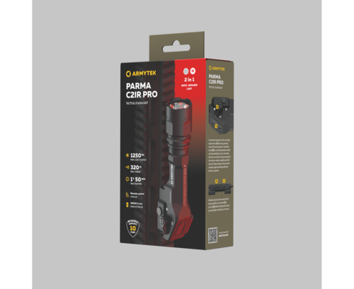 פנס טקטי עם תאורת אור לבן ואינפרה אדום – Armytek - Parma C2IR Pro