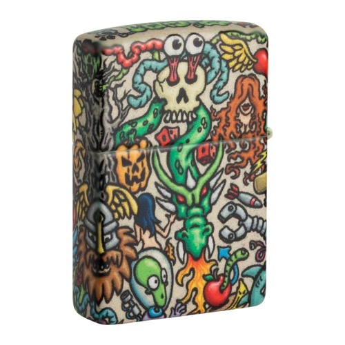 מצית זיפו קעקוע צבעוני - ZIPPO