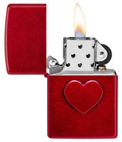 מצית זיפו חותמת לב בוהק -ZIPPO