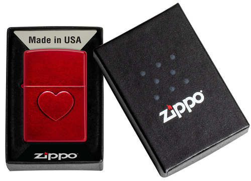 מצית זיפו חותמת לב בוהק -ZIPPO