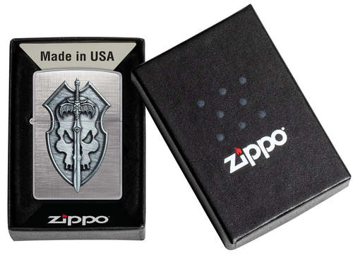 מצית זיפו מגן חרב גולגולת -ZIPPO