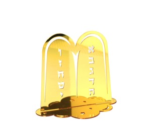 מרכז שולחן אקרילי לוחות הברית - זהב
