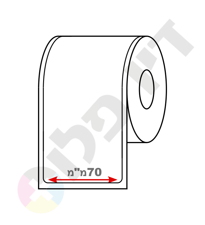 גליל נייר מדבקות תרמי רציף 70מ"מ*25מ