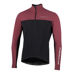 מעיל רכיבה גברים NEW ROAD JKT שחור-בורדו טרמי נגד רוח דוחה גשם מחמם ומנדף