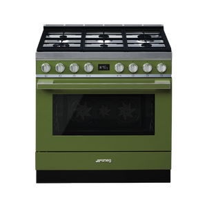 תנור משולב כיריים - ניקוי פירוליטי Smeg CPF9GPOG  גימור ירוק זית 