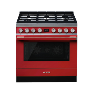 תנור משולב כיריים - ניקוי פירוליטי Smeg CPF9GPOR  גימור אדום