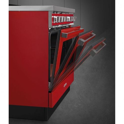 תנור משולב כיריים - ניקוי פירוליטי Smeg CPF9GPOR  גימור אדום