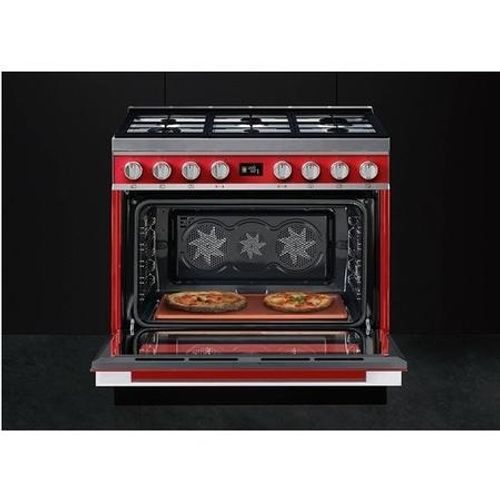 תנור משולב כיריים - ניקוי פירוליטי Smeg CPF9GPOR  גימור אדום