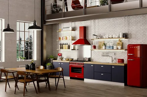 תנור משולב כיריים - ניקוי פירוליטי Smeg CPF9GPOR  גימור אדום