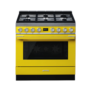 תנור משולב כיריים - ניקוי פירוליטי Smeg CPF9GPYW  גימור צהוב