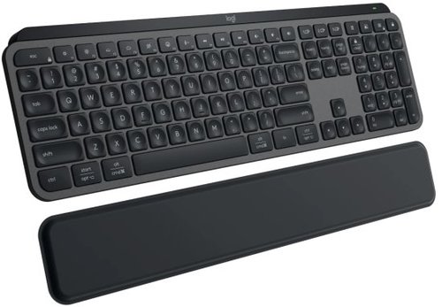 מקלדת אלחוטית מוארת Logitech MX Keys S עם משענת יד - צבע שחור