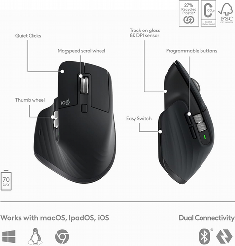 מקלדת ועכבר Logitech MX Keys S Combo לוגיטק