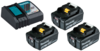 מארז 3 סוללות 18V 5Ah דגם BL1840 ומטען מהיר DC18RC מבית Makita
