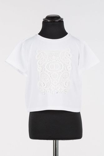 Cropped T-shirt with patch
