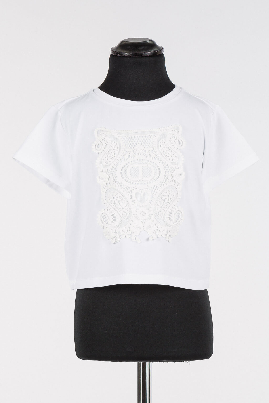 Cropped T-shirt with patch