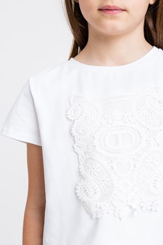 Cropped T-shirt with patch