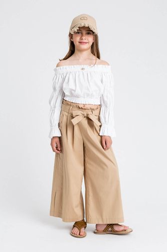 Poplin palazzo trousers